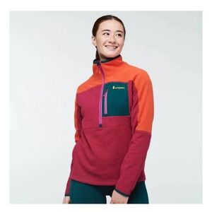 Cotopaxi Abrazo half-zip fleece jacket in Canyon & Raspberry